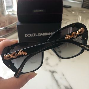 Dolce & Gabbana Black & Gold Roses Sunglasses